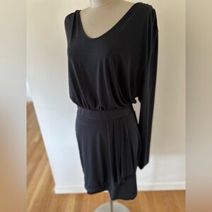 BCBGeneration Black Faux Wrap Long Sleeve Mini Dress Women's Size Medium